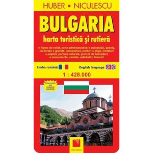 Bulgaria. Hartă turistică şi rutieră imagine