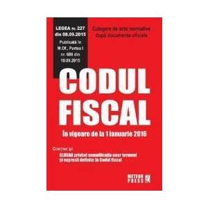 Codul Fiscal In Vigoare De La 1 Ianuarie 2016 imagine