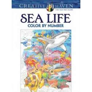 Creative Haven Sea Life Color by Number Coloring Book imagine