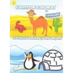 Animale polare si din desert - Carte de colorat cu abtibilduri imagine