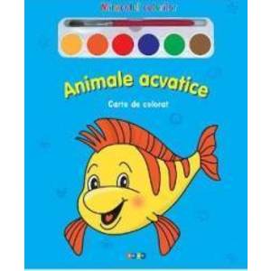 Animale acvatice - Miracolul culorilor - Carte de colorat imagine