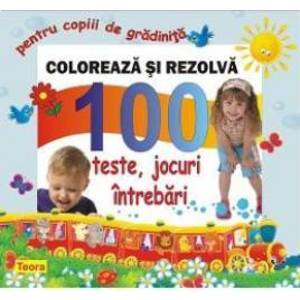 Coloreaza si rezolva - 100 teste jocuri intrebari pentru copii de gradinita imagine