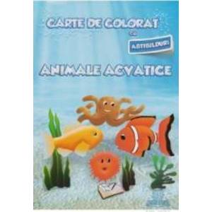 Carte de colorat cu abtibilduri - Animale acvatice imagine