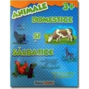 Animale domestice si salbatice 3+ - Carte de colorat cu abtibilduri imagine