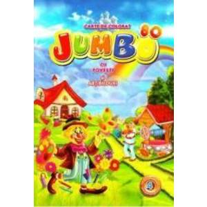 Carte de colorat Jumbo 4 cu povesti si abtibilduri imagine