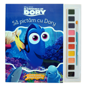 În căutarea lui Dory. Să pictăm cu Dory. Carte de colorat cu pensulă și acuarele imagine