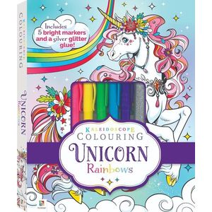 Kaleidoscope Colouring. Unicorn Rainbows imagine