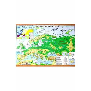 Harta de perete - Europa. Harta Fizica + Harta Politica imagine