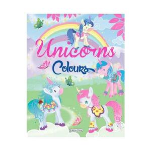 Carte de colorat. Unicorns Colours - verde imagine