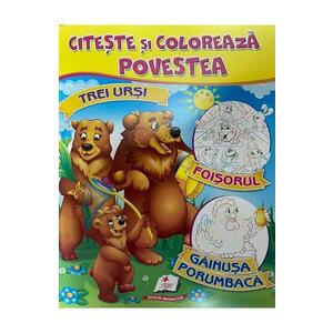 Citeste si coloreaza povestea: Trei ursi, Foisorul, Gainusa porumbaca imagine