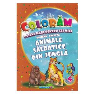Coloram desene mari pentru cei mici: Animale salbatice din jungla imagine