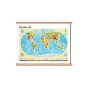 Lumea - Harta Fizica Cartographia 1: 74 000 000 imagine
