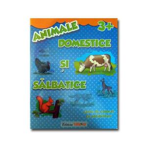 Animale domestice și sălbatice 3+. Carte de colorat cu abțibilduri imagine
