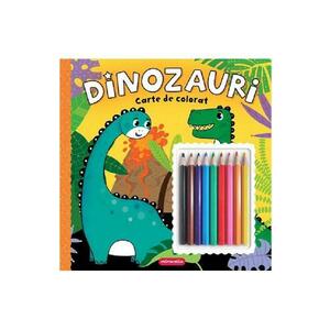 Dinozauri. Carte de colorat cu creioane imagine