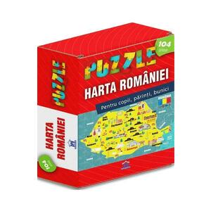 Harta Romaniei. Puzzle 104 piese imagine