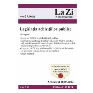 Legislatia achizitiilor publice. Act. la 20.05.2022 imagine
