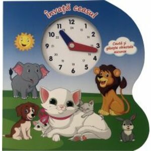Carte ilustrata pentru copii Invata ceasul cauta si gaseste obiectele ascunse cu animale BBL2835 imagine
