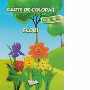 Flori. Carte de colorat cu abțibilduri imagine