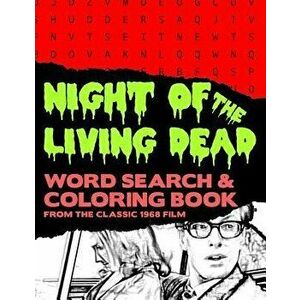 Night of the Living Dead: Zombie Horror Movie Word Search Finder Puzzle And Grayscale Coloring Pages Activity Book Large Print Size Black White, Paper imagine