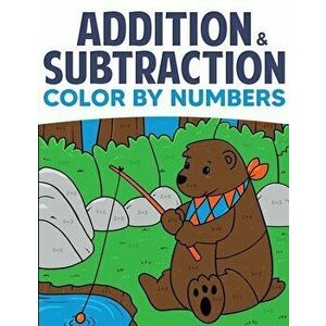 Addition & Subtraction Color By Numbers: Coloring Book For Kids, Paperback - Wizo Learning imagine