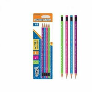 Creion grafit HB, Shining Star, 4 cul/blister- S-COOL imagine