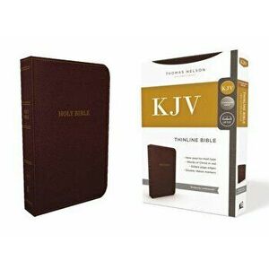 KJV, Thinline Bible, Standard Print, Imitation Leather, Burgundy, Red Letter Edition - Thomas Nelson imagine