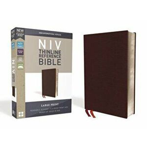 NIV, Thinline Reference Bible, Large Print, Bonded Leather, Burgundy, Red Letter Edition, Comfort Print - Zondervan imagine