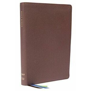 NET Bible, Thinline Large Print, Genuine Leather, Brown, Thumb Indexed, Comfort Print. Holy Bible - Thomas Nelson imagine