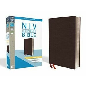 NIV, Thinline Bible, Giant Print, Bonded Leather, Burgundy, Red Letter Edition, Hardcover - Zondervan imagine