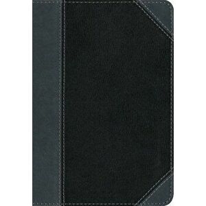 NIV, Thinline Bible, Compact, Imitation Leather, Black/Gray, Red Letter Edition, Hardcover - Zondervan imagine