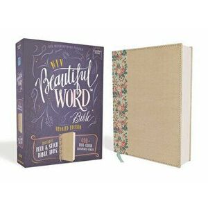 Niv, Beautiful Word Bible, Updated Edition, Peel/Stick Bible Tabs, Leathersoft Over Board, Gold/Floral, Red Letter, Comfort Print: 600+ Full-Color Ill imagine