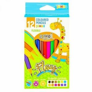 Creioane color, flexibile, jumbo, 12 culori/set - S-COOL imagine