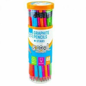Creion grafit HB, cu radiera, Shining Star, 48 buc/cutie - S-COOL imagine