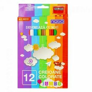 Creioane color Hexagonale Jumbo Set 12 - NEBO imagine