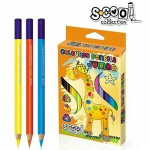 Creioane color, jumbo, 12 culori/set - S-COOL imagine