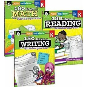 180 Days of Reading, Writing and Math for Kindergarten 3-Book Set, Paperback - Teacher Created Materials imagine