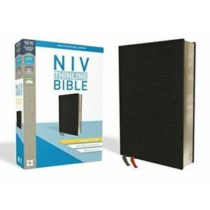 NIV, Thinline Bible, Giant Print, Bonded Leather, Black, Indexed, Red Letter Edition, Hardcover - Zondervan imagine