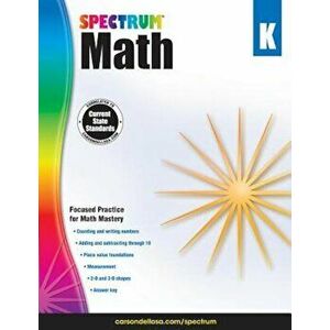 Spectrum Math Workbook, Grade K, Paperback - Spectrum imagine