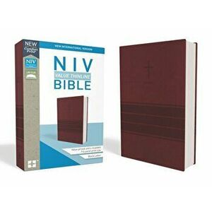 NIV, Value Thinline Bible, Imitation Leather, Burgundy, Hardcover - Zondervan imagine