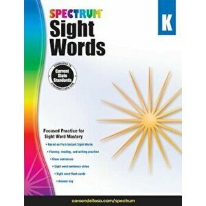 Spectrum Sight Words, Grade K, Paperback - Spectrum imagine