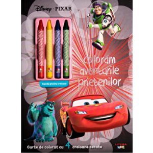 Disney. Pixar. Coloram aventurile prietenilor. Carte de colorat cu 4 creioane cerate - *** imagine