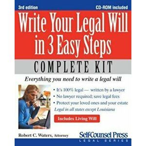 Write Your Legal Will in 3 Easy Steps 'With CDROM', Paperback - Robert C. Waters imagine