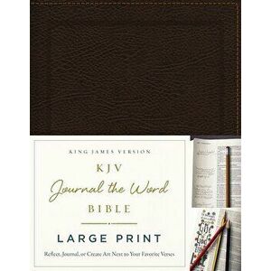 KJV, Journal the Word Bible, Large Print, Bonded Leather, Brown, Red Letter Edition: Reflect, Journal, or Create Art Next to Your Favorite Verses, Har imagine