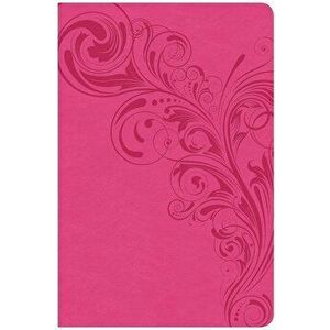 CSB Large Print Personal Size Reference Bible, Pink Leathertouch, Hardcover - Csb Bibles by Holman imagine