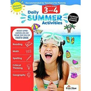 Daily Summer Activities: Moving from 3rd Grade to 4th Grade, Grades 3-4, Paperback - Evan-Moor Educational Publishers imagine