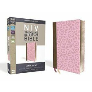 NIV, Thinline Reference Bible, Large Print, Imitation Leather, Pink/Brown, Red Letter Edition, Comfort Print - Zondervan imagine