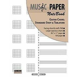 Music Paper Notebook - Guitar Chord, Standard Staff & Tablature, Paperback - Ashkan Mashhour imagine