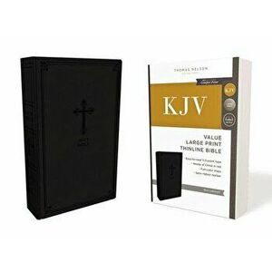 Kjv, Value Thinline Bible, Large Print, Leathersoft, Black, Red Letter Edition, Comfort Print - Thomas Nelson imagine
