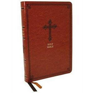 Kjv, Thinline Bible, Large Print, Leathersoft, Brown, Red Letter Edition, Comfort Print - Thomas Nelson imagine