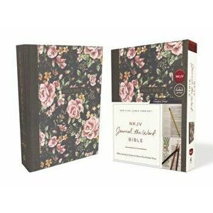 NKJV, Journal the Word Bible, Cloth Over Board, Gray Floral, Red Letter Edition, Comfort Print: Reflect, Journal, or Create Art Next to Your Favorite, imagine